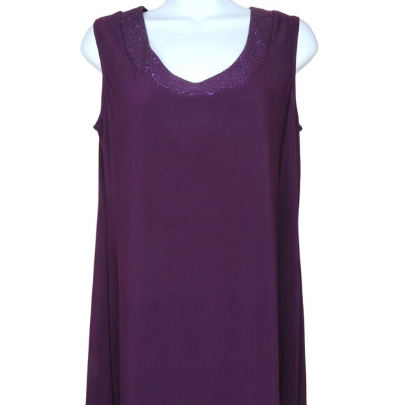 R&M Richards Dress Jacket S Plum Purple Shimmer Sheer Cruise Wedding Party - Picture 6 of 16